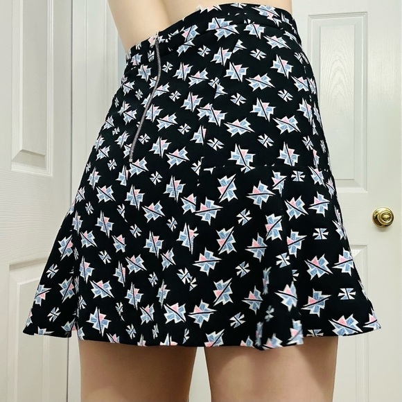 Sandro Skirt Mini Dainty Black Pink Blue Geometric Casual Twee 1 Small - Picture 2 of 6